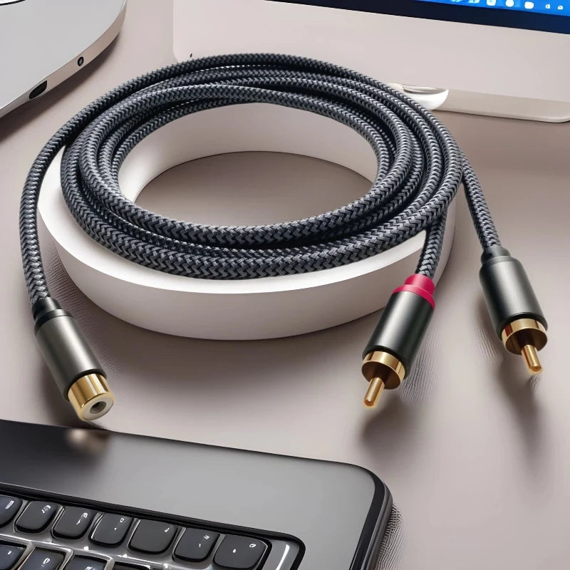 RCA Splitter Audio Cable 1 to 2 Male to Female β 0.3m/0.5m/3m Short RCA Adapter Cord for TV, DVD, CD, Subwoofer & Amplifier Speakers