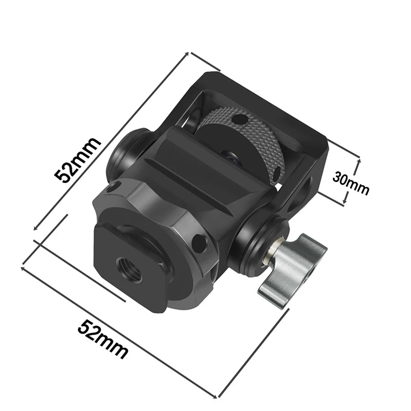 Mini Monitor Mount Holder β Swivel & Tilt Tripod Head with Cold Shoe Adapter for Flash, Microphone, and Fill Light