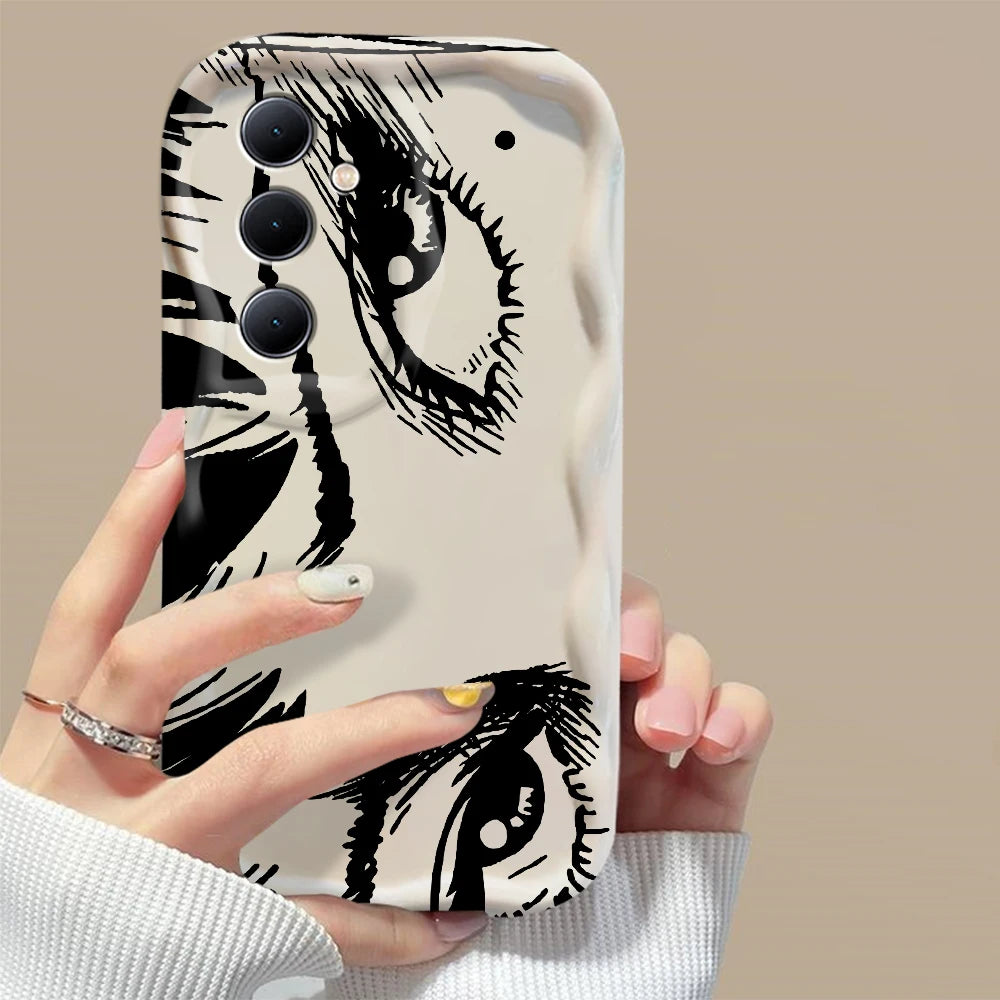 Junji Ito Horror Comics 3D Wave Phone Case for Samsung Galaxy A73 / A72 / A71 / A55 / A54 / A53 / A35 / A34 / A33 / A25 / A24 / A23 / A15 / A14 / A13 / A05 / A04 / A03 β Shockproof 4G/5G Protective Cover Anime Design