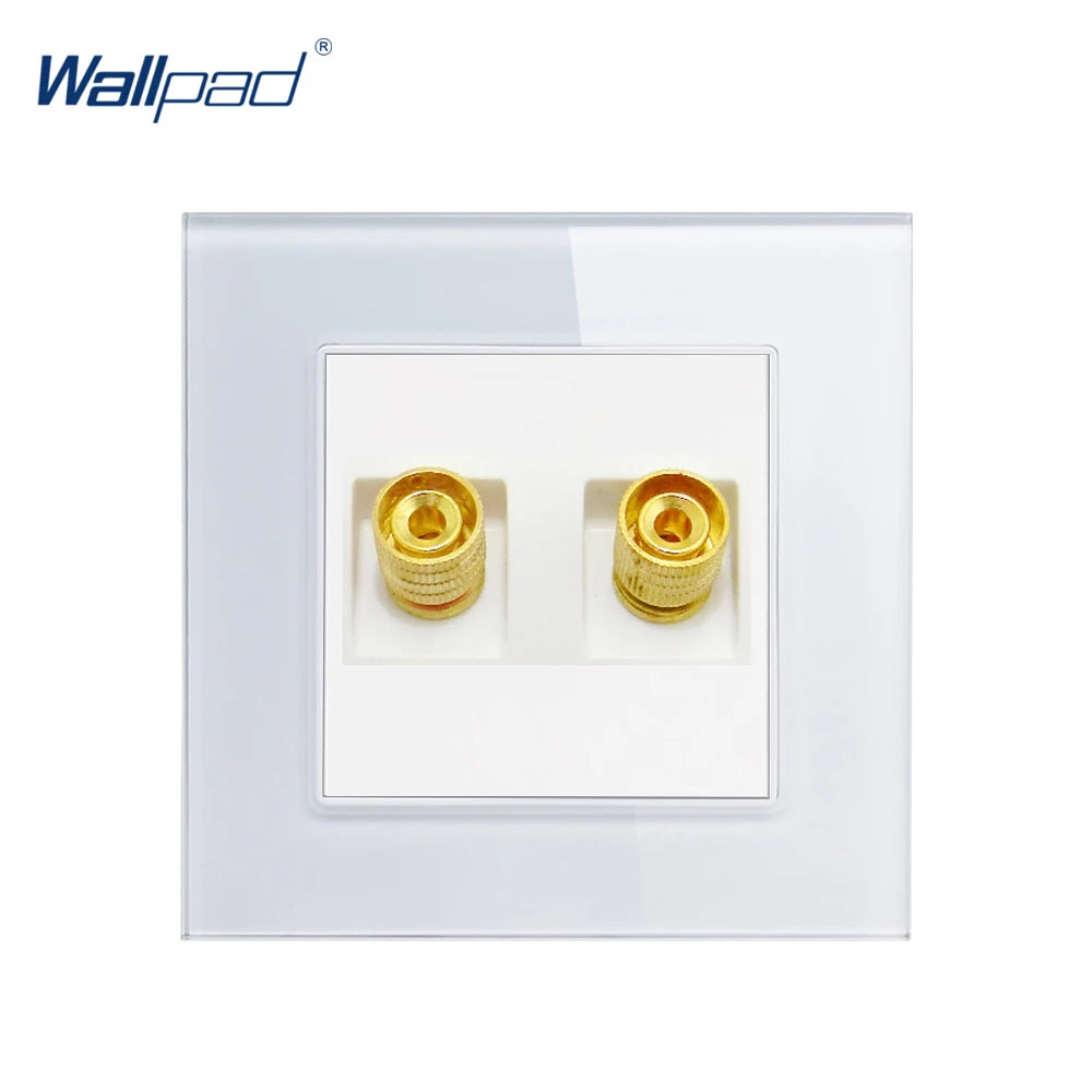 4 Pin Audio Wall Socket Panel - Luxury Crystal Glass Audio Video Sound Outlet 110V-250V
