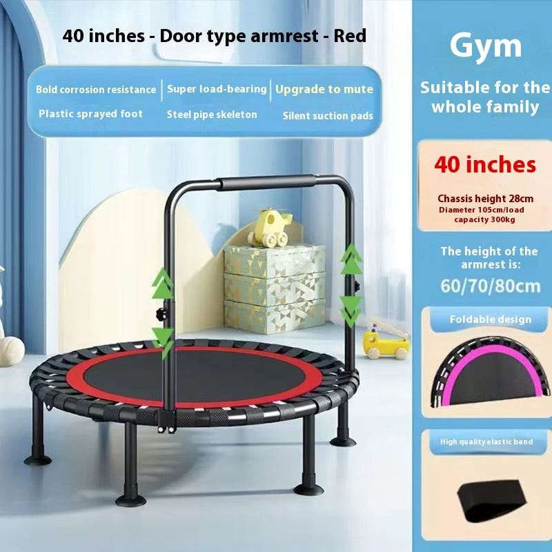 Household Indoor Trampoline β Foldable Thickened Steel Pipe Bounce Bed for Kids and Adults