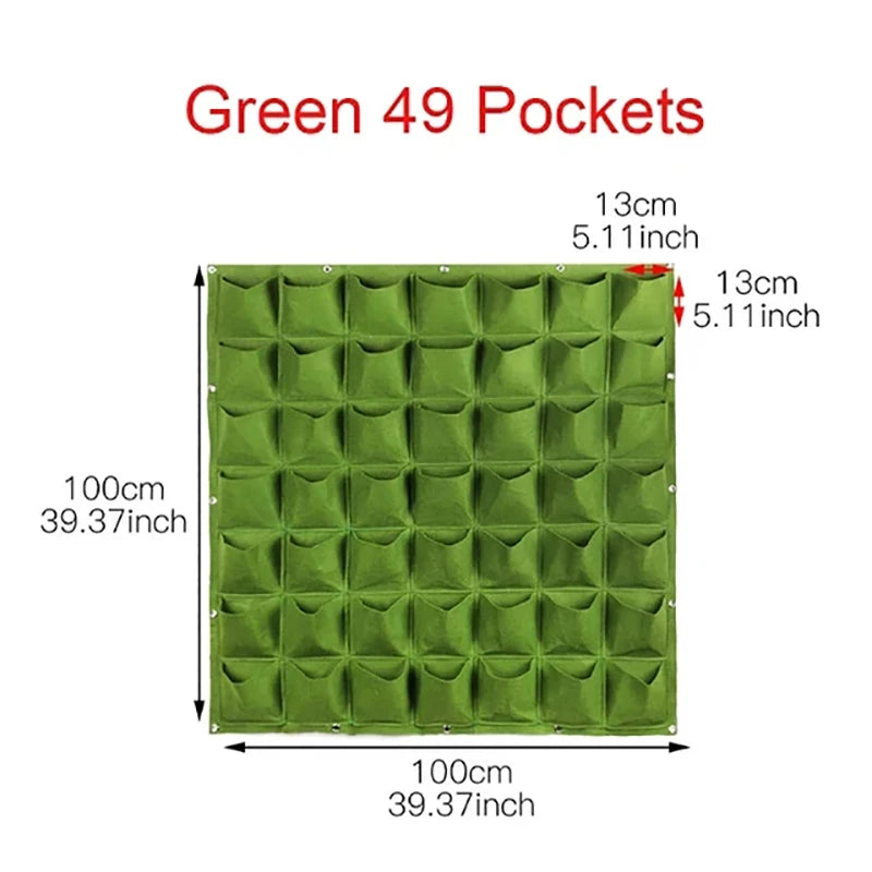 Wall Hanging Planting Bag β Multi-Pocket Vertical Garden Planter for Vegetables, Flowers, and Bonsai