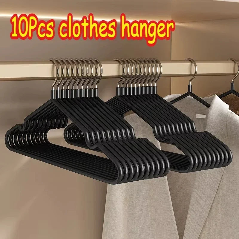10PCS Metal Non-Slip Clothes Hangers β Durable Space-Saving Wardrobe Organizer for Bedroom & Home