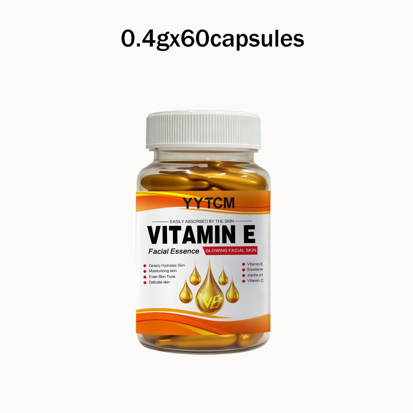 Vitamin E Moisturizing Capsule Essence - Squalane & Vitamin C Deep Hydration Skin Brightening Care
