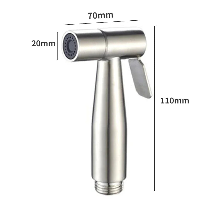 Stainless Steel Toilet Bidet Sprayer Set - Handheld Bathroom Bidet Faucet Shower Head with Self-Cleaning Spray Gun