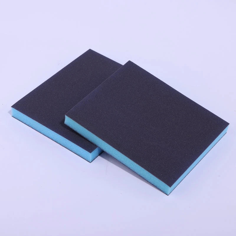 2Pcs Sanding Sponge Blocks - 60-320 Grit Washable Wet & Dry Abrasive Pads for Wood and Metal Polishing
