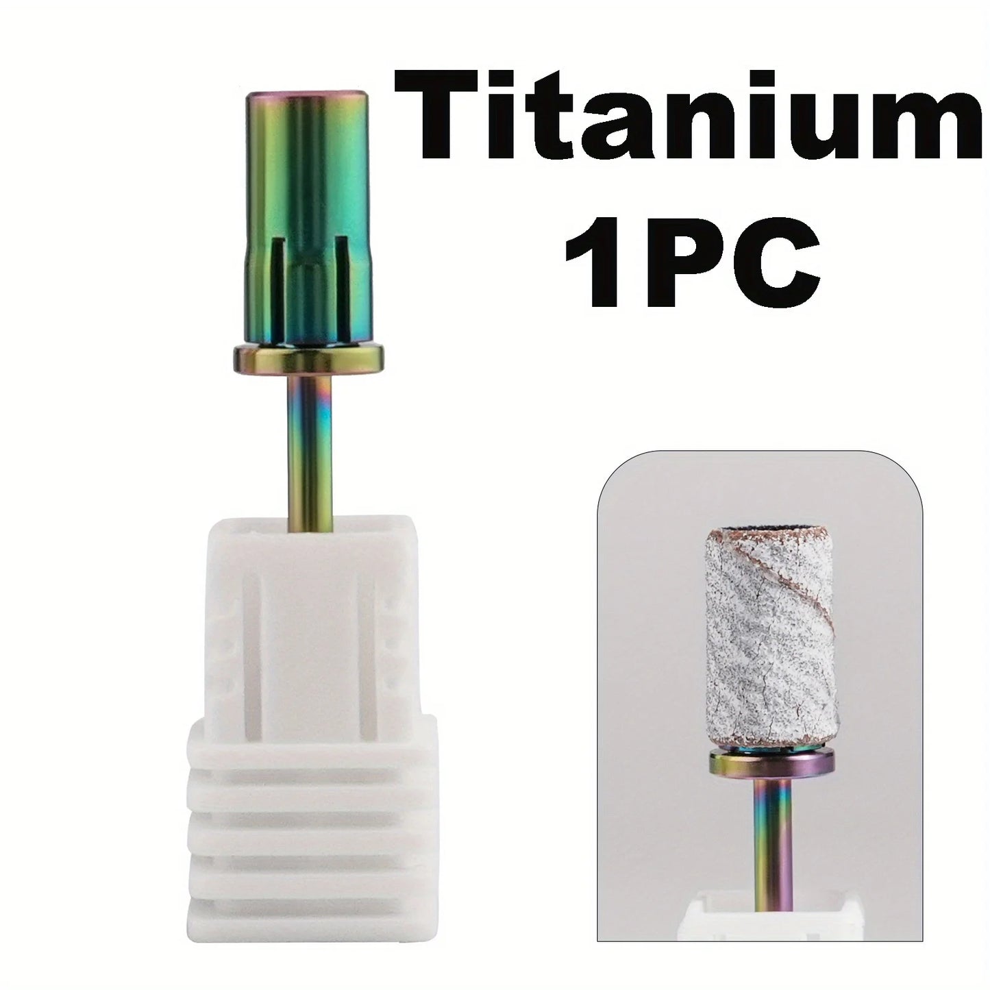 Nail Art Sanding Band Mandrel Bit - Titanium Grinding Head Shaft for Manicure and Pedicure Exfoliating Tools