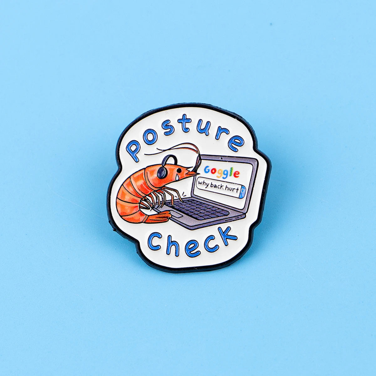 Shrimp Enamel Pin – Funny “Check” Quote Lapel Brooch for Backpacks, Women’s Fashion & Gifts