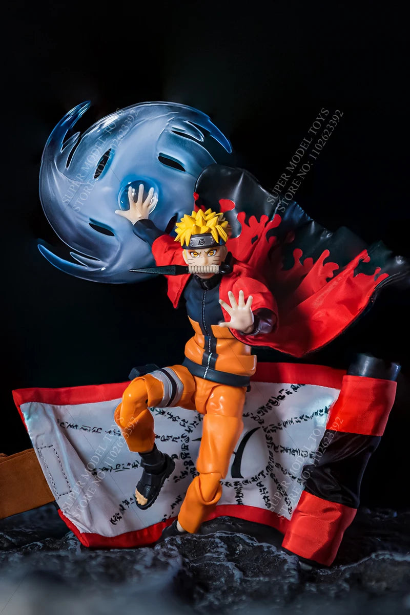 1/12 Scale Naruto Uzumaki Red Robe — 6" SHF / 1/12 Action Figure Costume Accessory (Male Soldier Style)