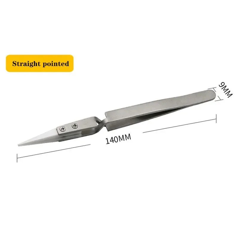 Ceramic Soldering Tweezers - Precision Anti-Static Electronic Repair Tool Set