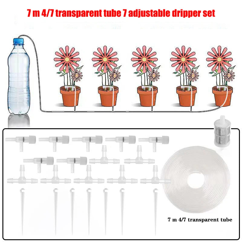 Garden Drip Irrigation Kit β Water-Saving Micro Dripper System with Regulating Valve and 4/7mm Hose for Potted Plants and Greenhouse
