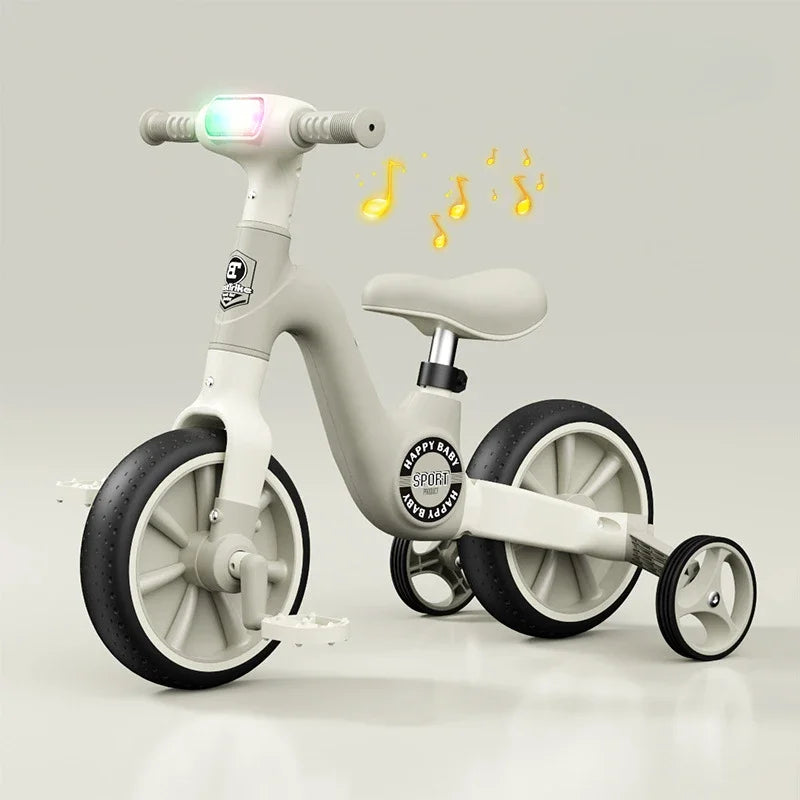 2-in-1 Children’s Balance Bike – Three-Wheeled Multifunctional Pedal Walker with Music & Lights, Indoor and Outdoor Baby Toy