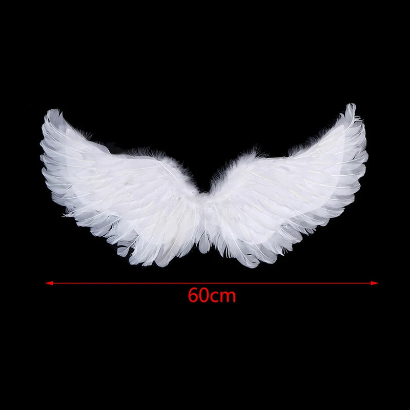 White Angel Feather Wings, Halo, and Magic Wand Set – Kids and Adult Costume Accessories for Cosplay, Weddings, Halloween, Christmas, and Parties