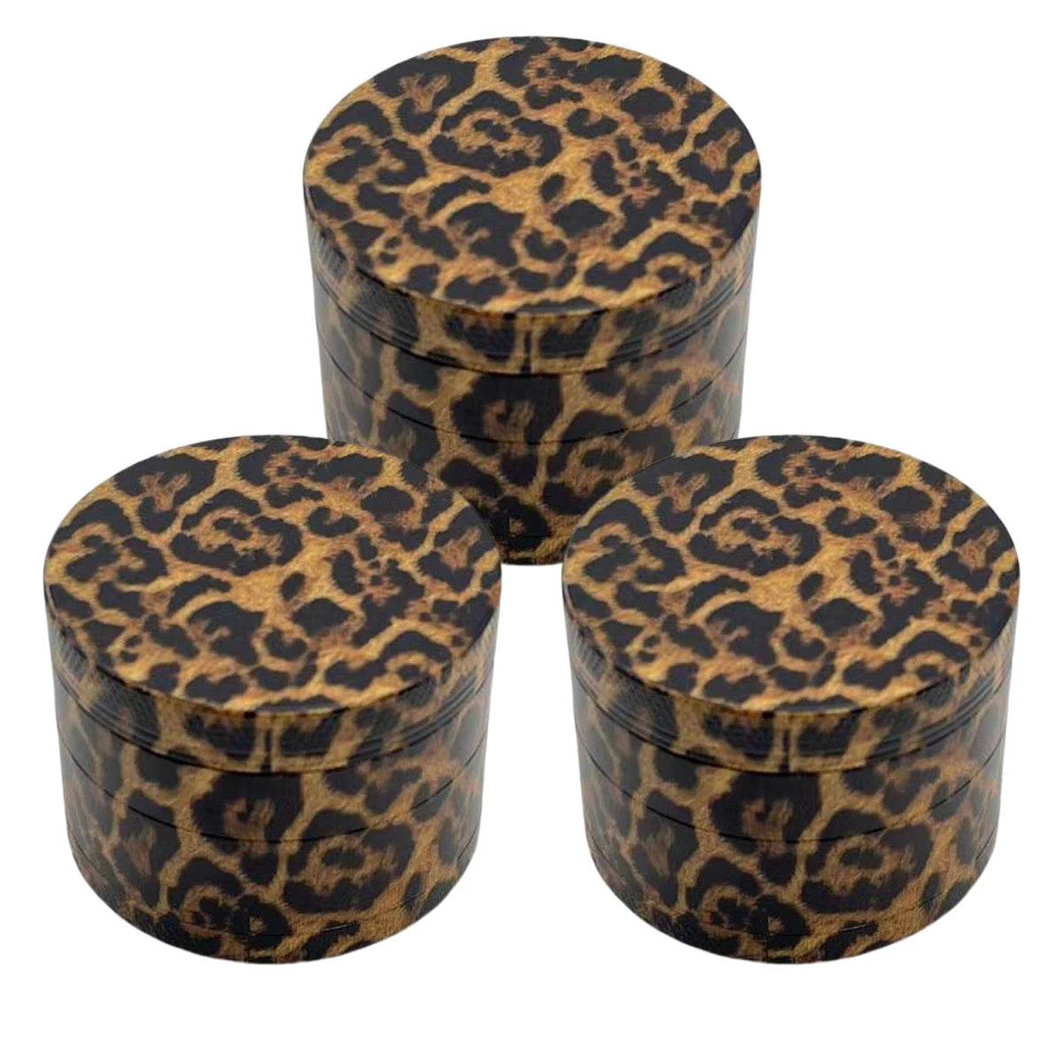 Metal Herb Grinder - Leopard Print Spice Crusher & Tobacco Grinder with Grinding Teeth