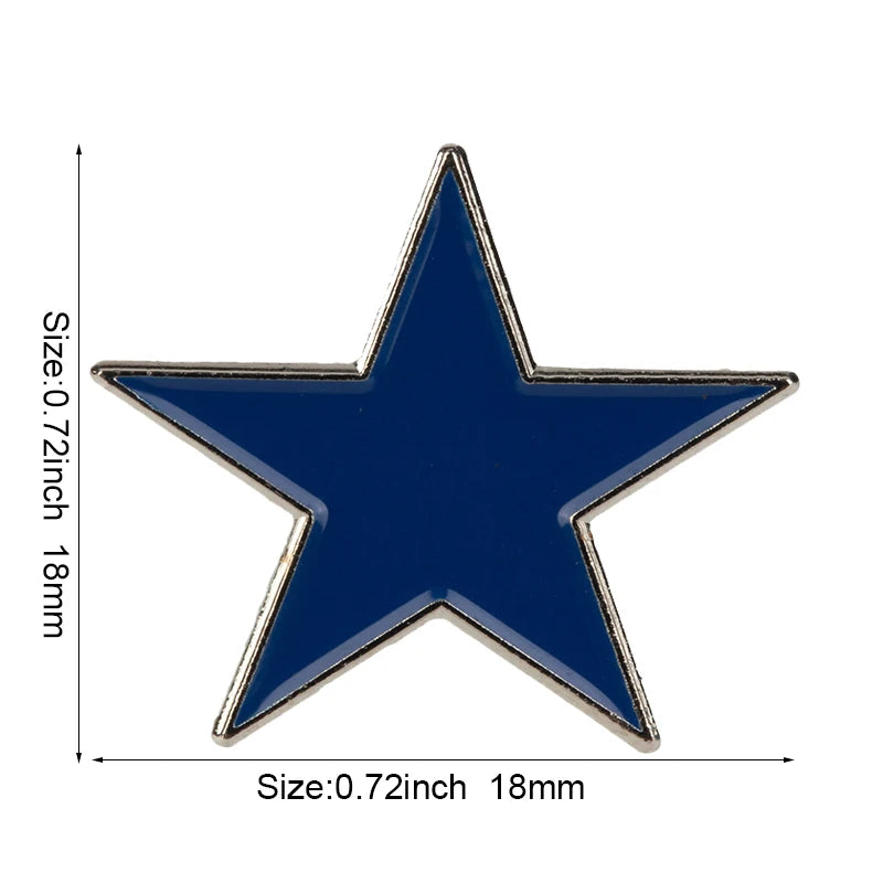 Baby Blue Metal Star Lapel Pin Brooch β Colorful Enamel Star Badge Accessories for Jackets, Bags & Fashion Outfit Decor