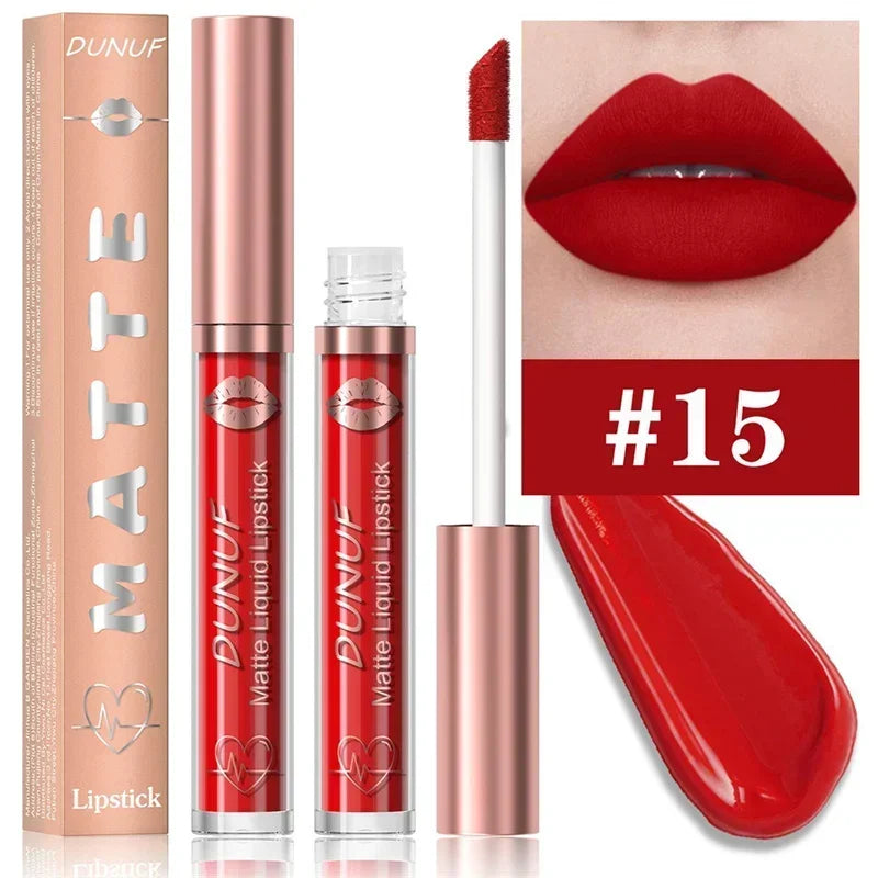 Matte Velvet Dark Red Brown Lip Gloss β Long-Lasting Waterproof Liquid Lipstick with Natural Moisturizer & Transparent Lip Oil