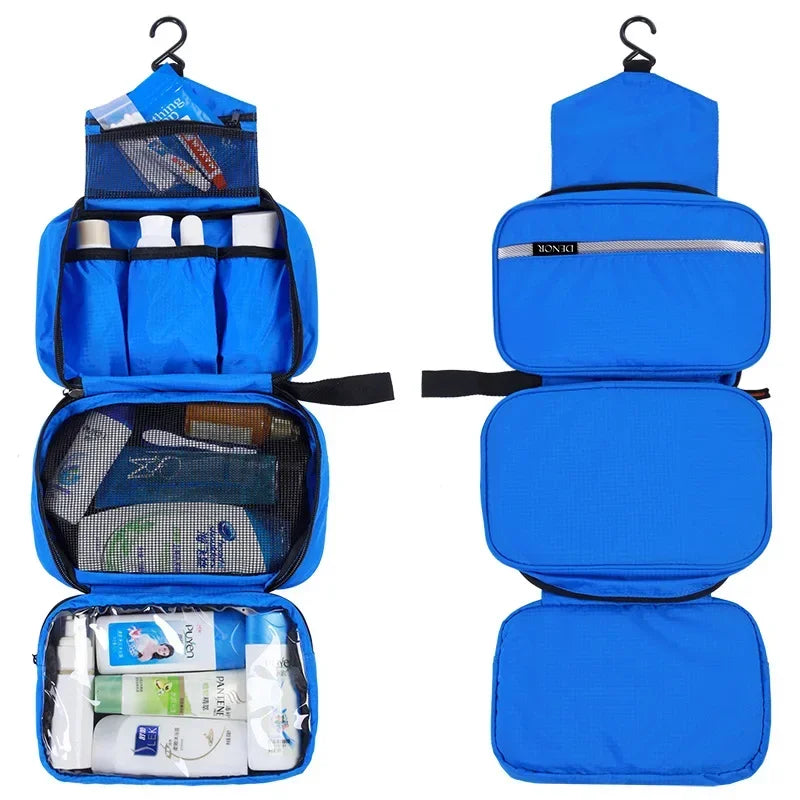 Large Waterproof Hanging Toiletry Bag – Foldable Travel Organizer for Men & Women, Cosmetic & Makeup Storage Bathroom Kit with Multiple Compartments