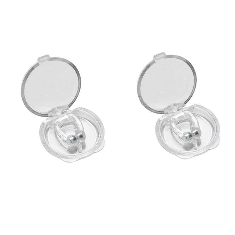 Silicone Magnetic Anti-Snore Nose Clip – Sleep Aid Apnea Guard with Case for Night Snoring Solution