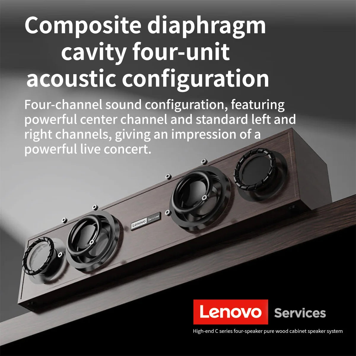 Lenovo C02 Multimedia Speaker - Bluetooth & Wired Dual-Mode Retro Speaker with Subwoofer