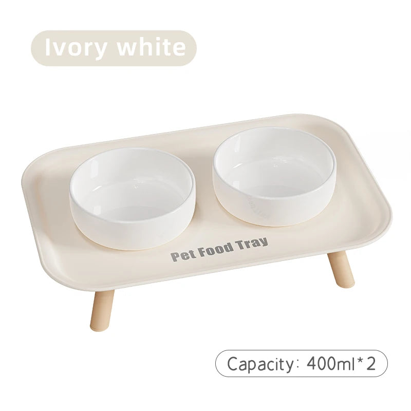 Colorful Dopamine Pet Double Bowl – Stainless Steel Large Capacity Cat & Dog Feeding & Water Dish Fashion Pet Bowl Set