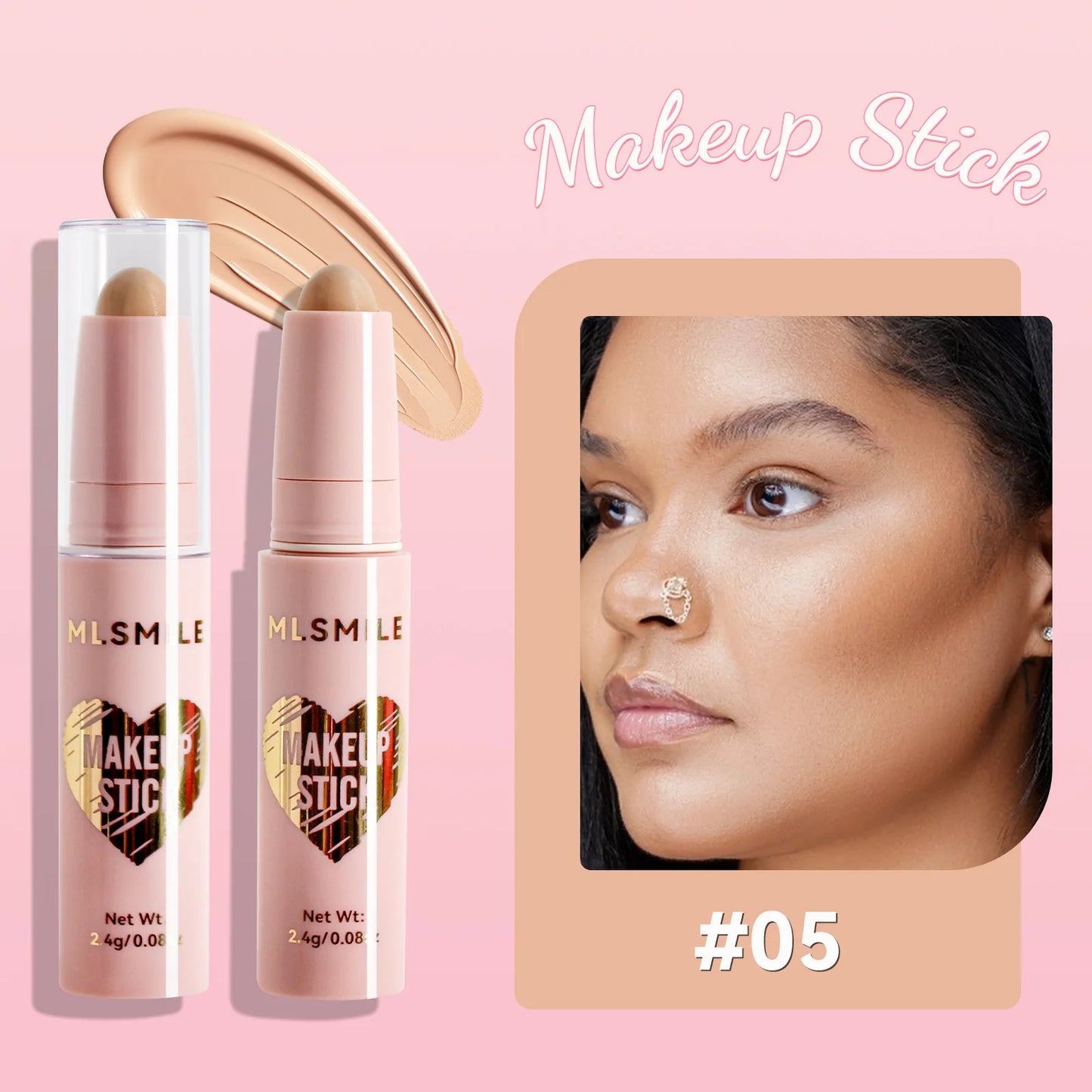 MLSMILE 8-Color High Gloss Pearl Contouring Stick – Face Brightening & 3D Shadow Sculpting Pen