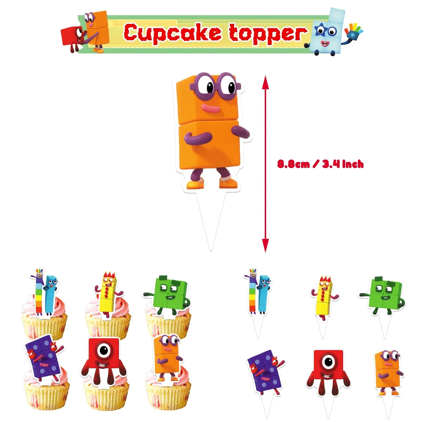 Number Birthday Building Blocks Party Decorations Set – Tablecloth, Banner, Balloons & Cake Topper for Kids & Baby Shower Supplies