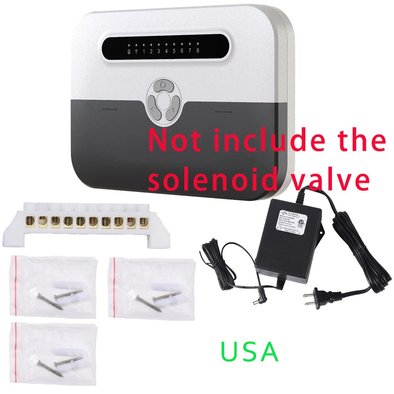 8 Station WiFi Indoor Smart Sprinkler Controller – Remote Irrigation System Control via Phone, Alexa Compatible