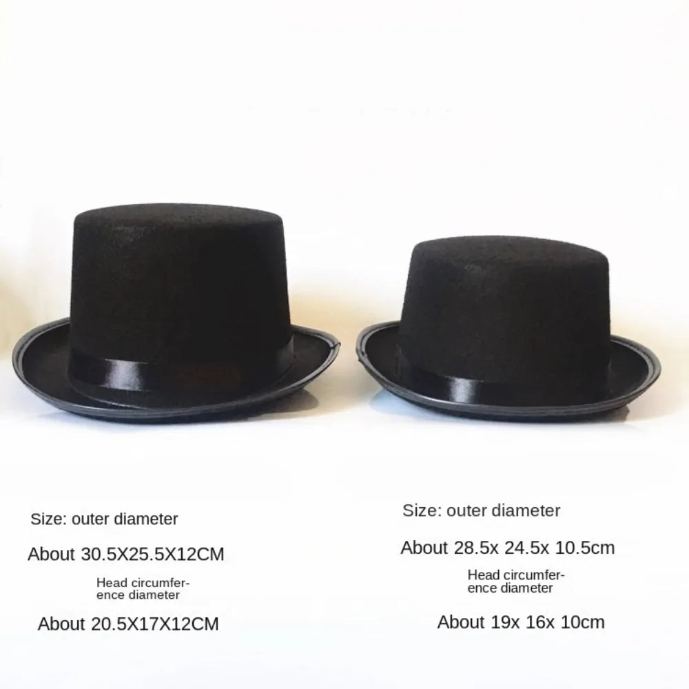 Deluxe Collapsible Top Hat - Black Magician Jazz Hat for Adults and Kids, Perfect for Stage Performances and Costume Parties