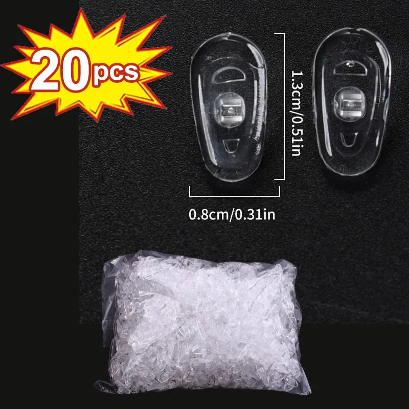 DIY Clear Oval Air Chamber Eyeglass Nose Bracket - Silicone Nose Pads, Anti-Drop Eyewear Bracket for Sunglasses & Glasses Accessories
