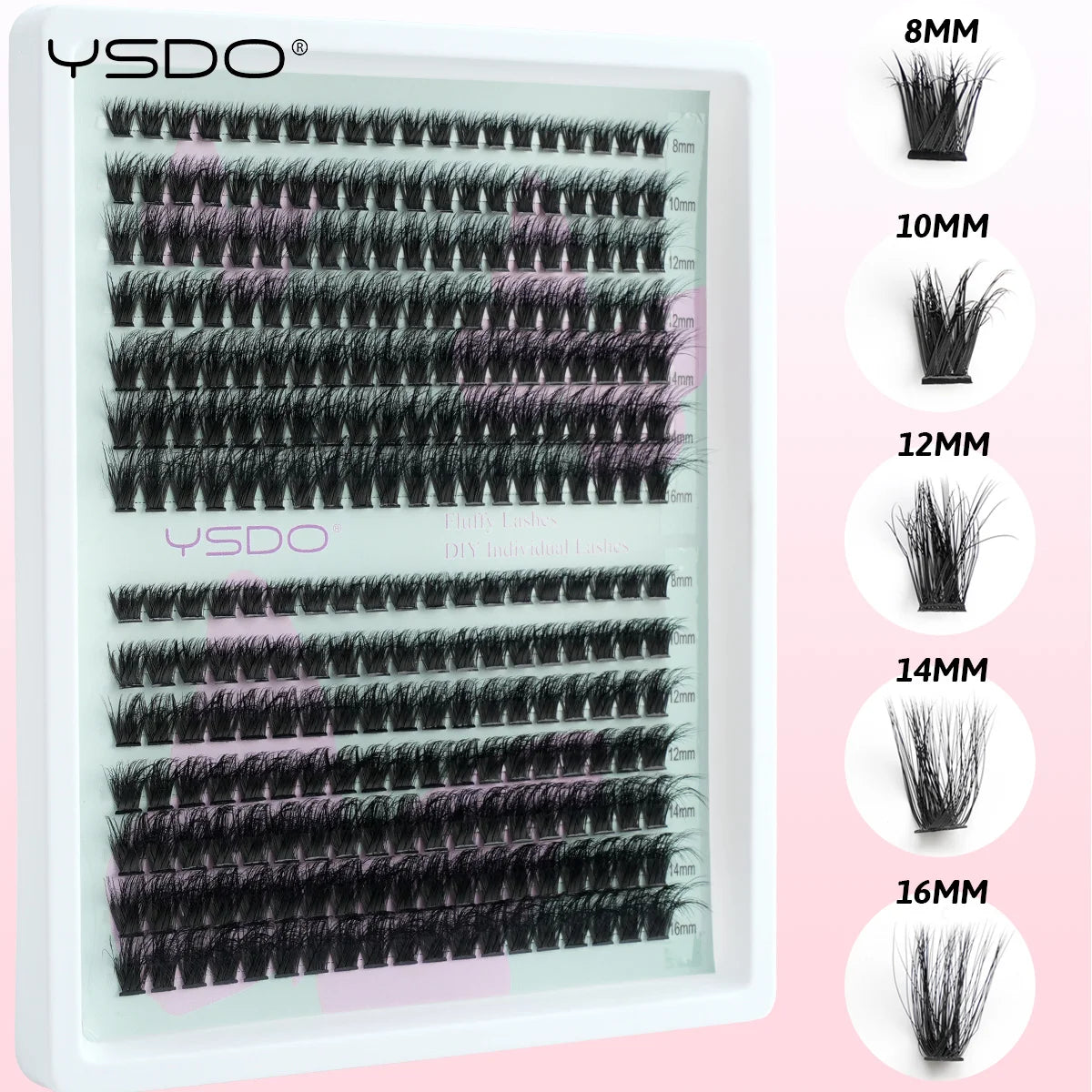 YSDO Premade Volume Fans Eyelash Extensions – 10/14 Rows Natural Mink Individual Cluster Lashes for Makeup