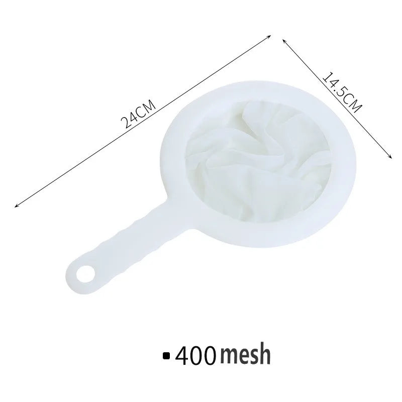 Ultra Fine Mesh Strainer Spoon β 100/200/400 Mesh Washable Nylon Filter Sieve for Soy Milk, Juice, Coffee & Tea Kitchen Colander Tool