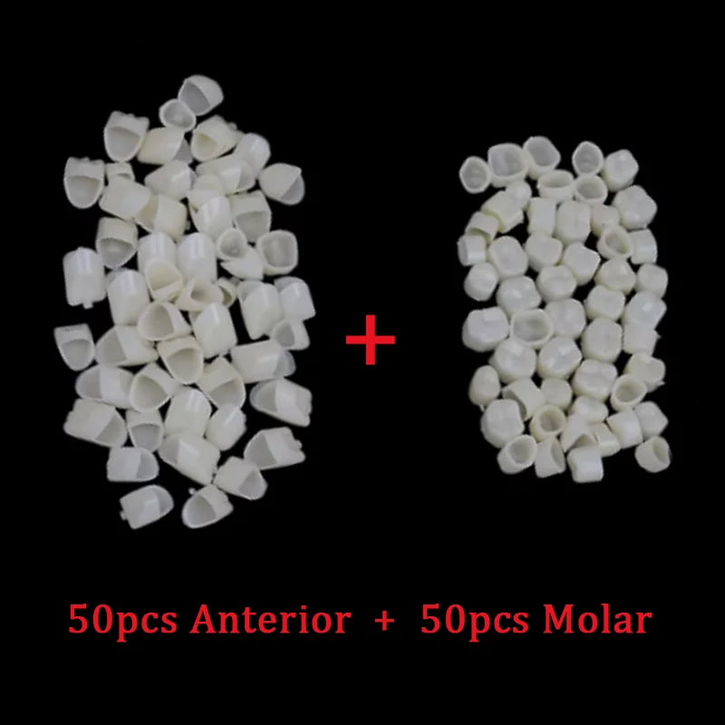 50/100pcs Dental Temporary Crown Resin Veneers – Porcelain Teeth Materials for Anterior & Posterior Teeth Restoration