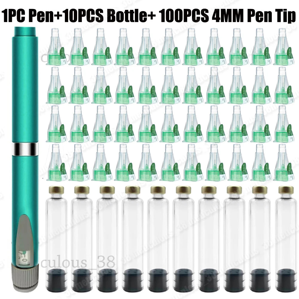 Magic Pen 3ml Empty Cartridge Kit — 4mm Pen Tip Cassette Bottle for Lilly Insulin Pen, Sterile Individual Packaging