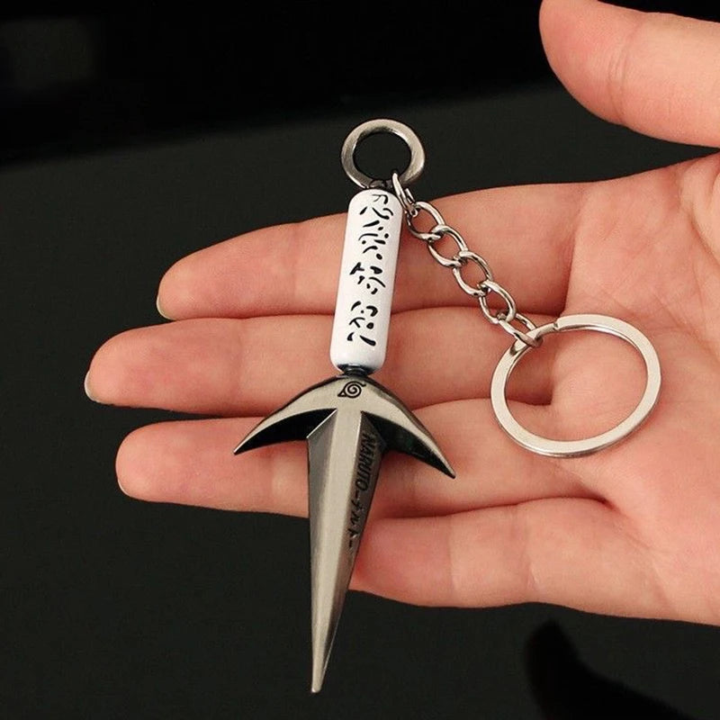 Naruto Minato Kunai Keychain – 9cm Metal Ninja Sword Samurai Katana Anime Weapon Model Accessories Gift for Fans