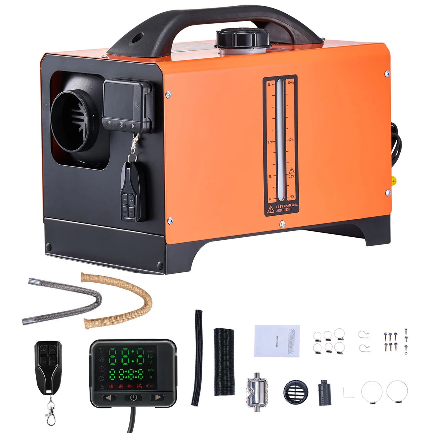 SucceBuy 8KW Diesel Air Heater — DC12-24V Parking Heater with Remote, Digital Display & Low-Noise Voice Alert for RV