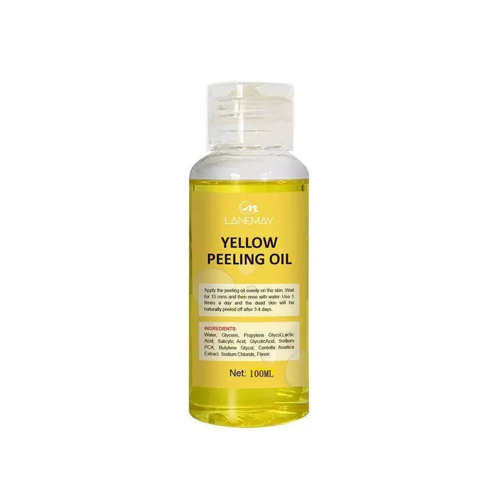 Body Care Exfoliating Yellow Peeling Oil – 100% Organic Dark Skin Whitening Serum for Dark Knuckles and Fast Bleaching