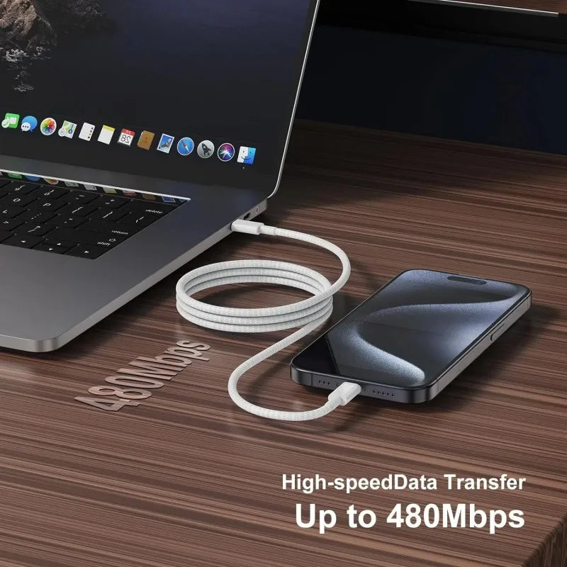 20-Pack 100W PD USB-C to USB-C Fast Charging Cables - Type-C Quick Charge Cords for iPhone 17 Pro Max, 16, 15, 14, 13, 12, 11, X and XS