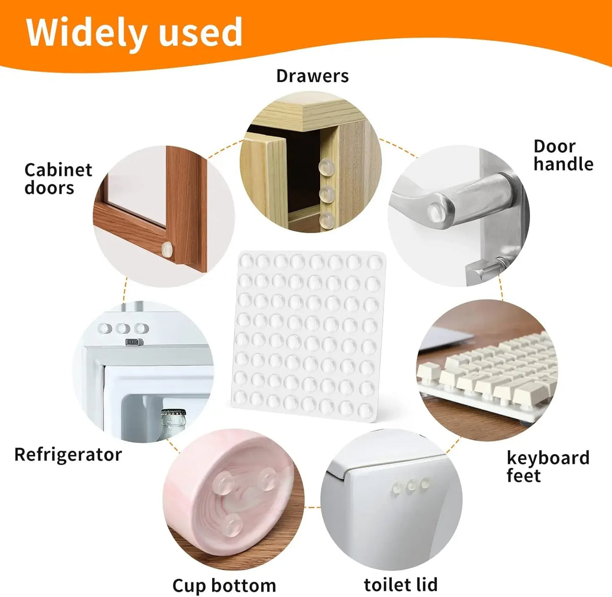 100/300Pcs Clear Self-Adhesive Silicone Bumper Pads - Rubber Door Stops, Cabinet Dampers & Furniture Cushion Protectors
