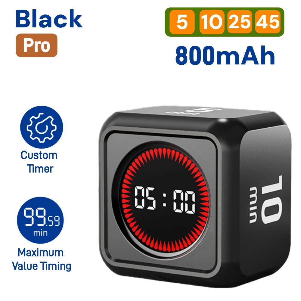 Rotating Pomodoro Timer Cube – Preset Flip Countdown Stopwatch for Study, Work, ADHD Focus, Kitchen & Productivity Tasks