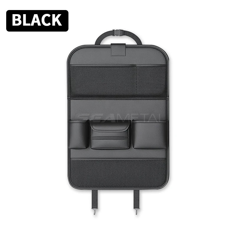 SEAMETAL Car Backseat Storage Bag – Multi-Pocket Seat Back Organizer with Foldable Tablet Tray & Large Capacity