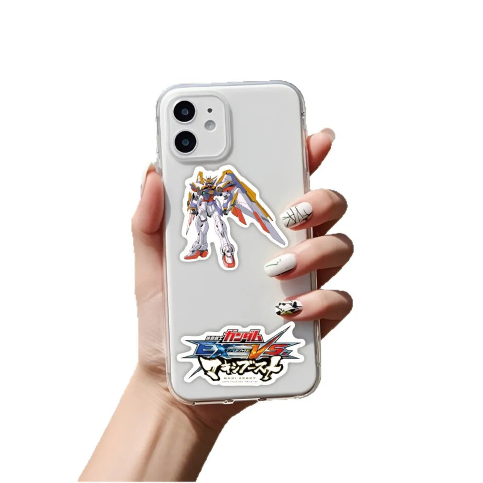 GUNDAM Anime Graffiti Stickers - 10/50-Piece Cartoon Decal Pack for Luggage, Phones, Skateboards, Guitars and Scrapbooks