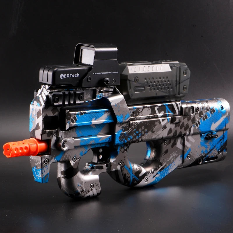 Electric Gel Gun β Transparent Black Fully Automatic Splatter Ball Toy for Outdoor Shooting Games (No Bullets)