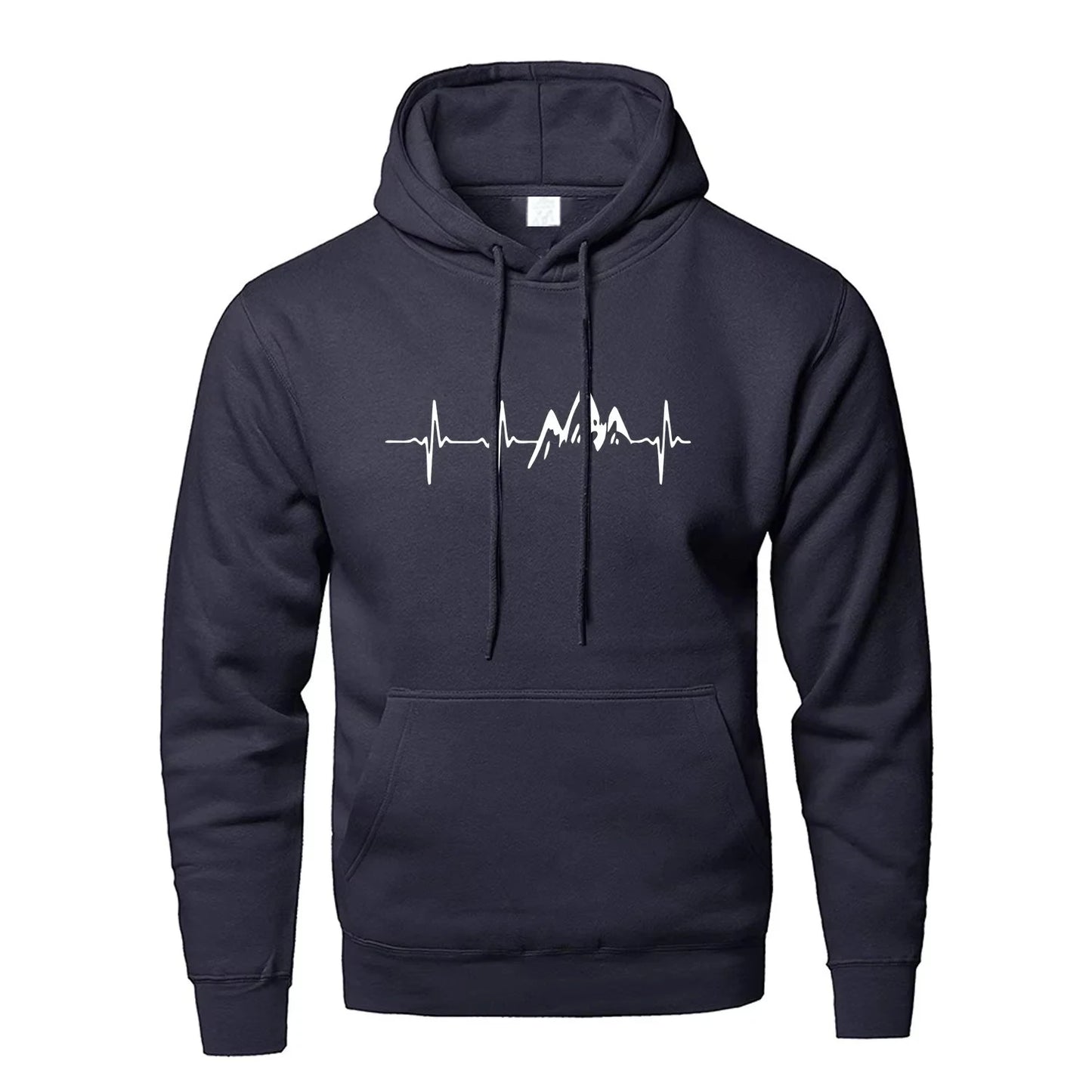 Mountain Heartbeat Hoodie β Teen Sweatshirt, Autumn Long Sleeve Hooded Sportswear in Black & Gray