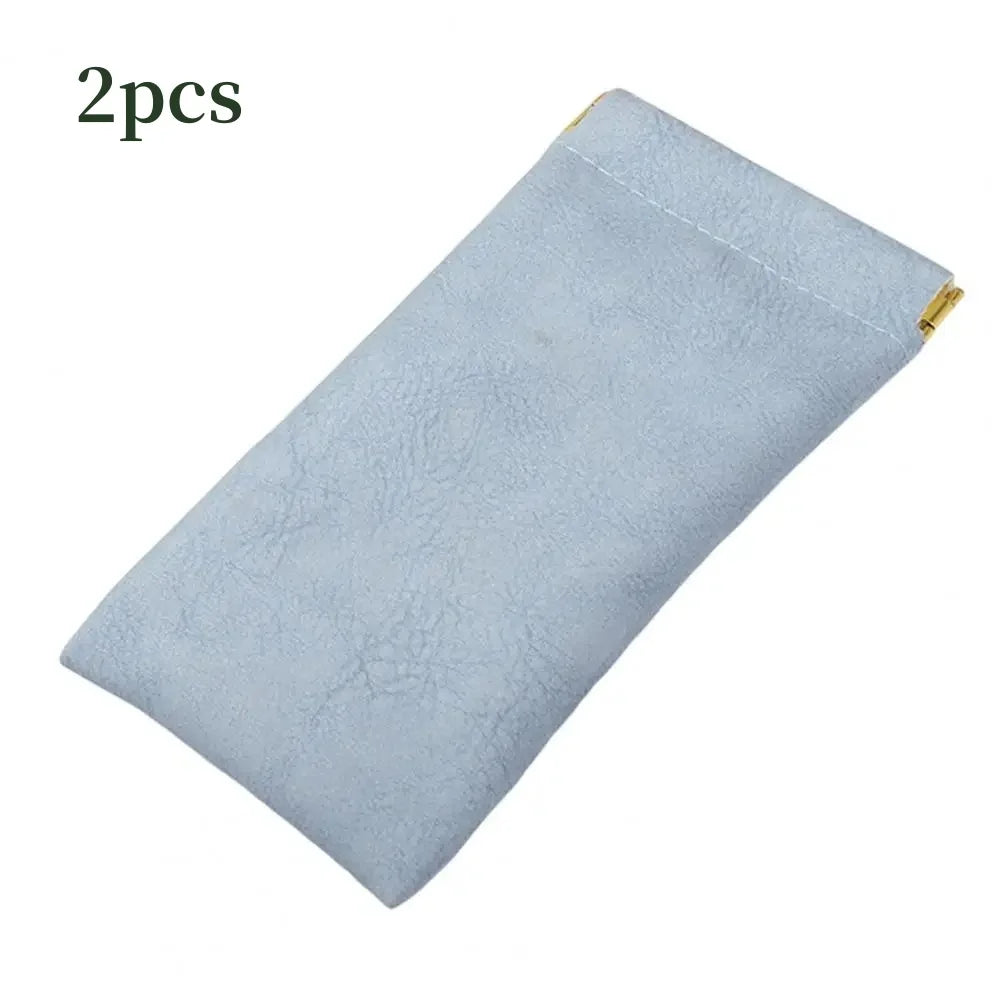 2Pcs PU Leather Automatic Sunglasses Case β Waterproof Hard Protective Glasses Storage Bag for Eyewear Travel Protection