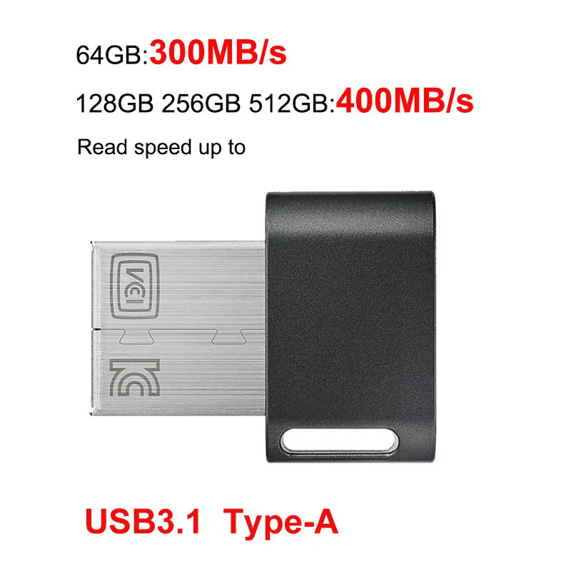 Samsung FIT Plus USB 3.1 Flash Drive - Mini High-Speed Pen Drive 64GB–512GB Up to 400MB/s