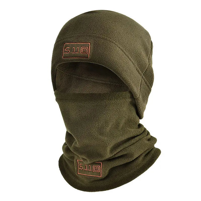 Tactical Fleece Hat & Scarf Set — Thermal Winter Balaclava Face Mask Neck Protector for Sports & Cycling