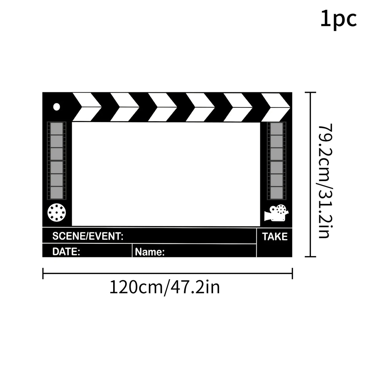 Large Movie Night Photo Booth Props - Polyester Movie Theater Frame for Kids’ First Birthdays, Weddings and DIY Party Decorations