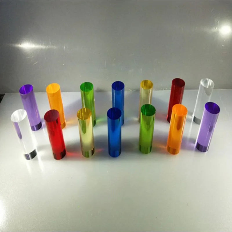 30-Piece Acrylic Dowel Rod Set - 76mm Clear Colorful Light Board Sticks for Kids