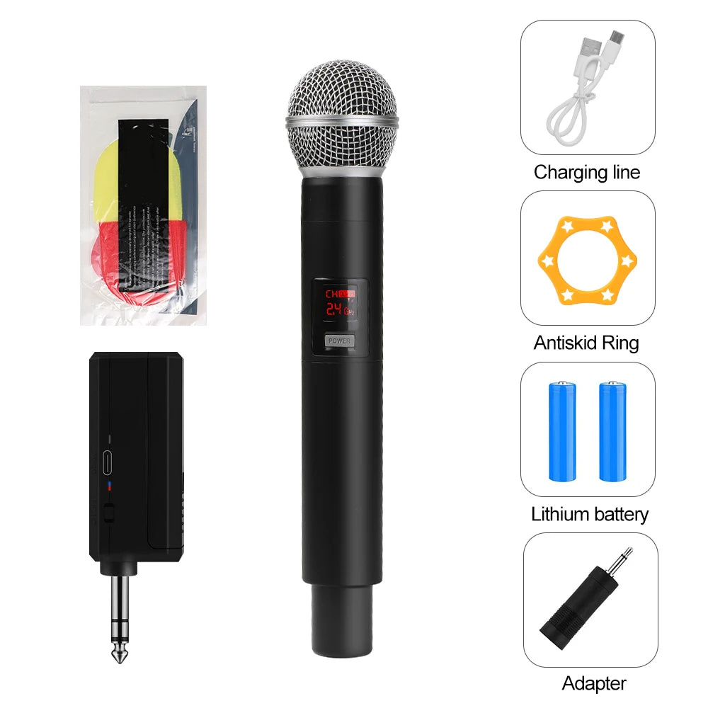 Wireless UHF 2-Channel Handheld Microphone β Professional Mic for Party, Karaoke, Church & Meetings