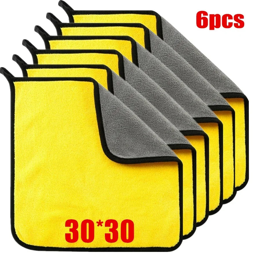 Microfiber Cleaning Towels β Thickened Soft Dual-Layer Car Wash & Drying Cloths (1/2/6/10pcs) Car Detailing Cleaning Rags